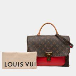 Pre Owned Louis Vuitton Brown Red Monogram Marignan
