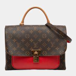 Pre Owned Louis Vuitton Brown Red Monogram Marignan