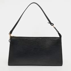 Pre Owned Louis Vuitton Pochette Accessoires Black Epi Leather Bag