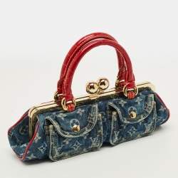 مملوكة مسبقًا حقيبة لويس فيتون فيرمور جي إم جينز مونوجرامي أزرق/أحمر وتمساح