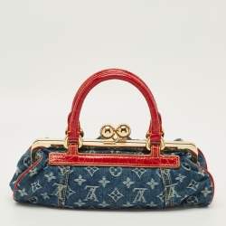 مملوكة مسبقًا حقيبة لويس فيتون فيرمور جي إم جينز مونوجرامي أزرق/أحمر وتمساح