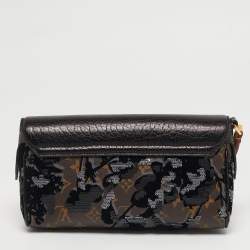 Pre Owned حقيبة كلاتش لويس فيتون فلور دي جايس مانيج أسود/كانفاس مونوغرام وجلد إصدار محدود