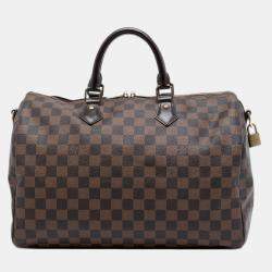 Pre Owned Louis Vuitton Brown Damier Ebene Speedy Bandouliere 35