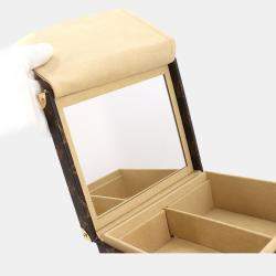 مملوكة مسبقًا حقيبة مجوهرات لوي فيتون مونوغرام باندا قماش مطلي بني