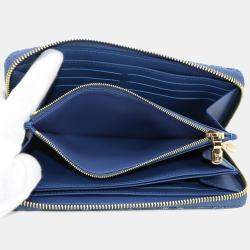 مملوكة مسبقًا محفظة لويس فيتون زيبى دينيم أزرق مونوجرام كرز دينيم