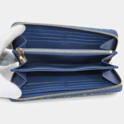 مملوكة مسبقًا محفظة لويس فيتون زيبى دينيم أزرق مونوجرام كرز دينيم