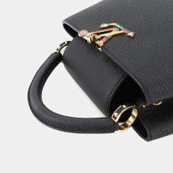 Pre Owned Louis Vuitton Capucines BB Takashi Murakami Noir Taurillon Leather Handbag