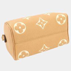 مملوكة مسبقًا حقيبة يد لوي فيتون سبيدي باندوليير 20 أرزونا كريم مونوجرام إمبرينت جلد