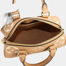 مملوكة مسبقًا حقيبة يد لوي فيتون سبيدي باندوليير 20 أرزونا كريم مونوجرام إمبرينت جلد