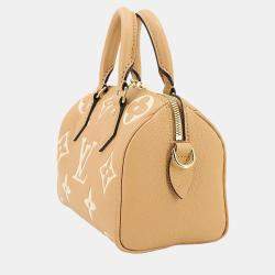 مملوكة مسبقًا حقيبة يد لوي فيتون سبيدي باندوليير 20 أرزونا كريم مونوجرام إمبرينت جلد