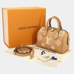 مملوكة مسبقًا حقيبة يد لوي فيتون سبيدي باندوليير 20 أرزونا كريم مونوجرام إمبرينت جلد