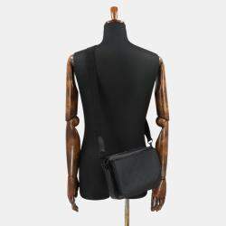 Pre Owned Louis Vuitton Trio Messenger Noir Monogram Shadow Leather Shoulder Bag