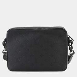 Pre Owned Louis Vuitton Trio Messenger Noir Monogram Shadow Leather Shoulder Bag