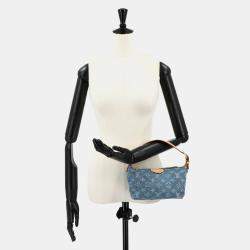 مملوكة مسبقًا حقيبة يد لوي فيتون هيلز بوكيت جينز أزرق مونوغرام