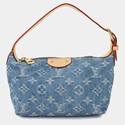 مملوكة مسبقًا حقيبة يد لوي فيتون هيلز بوكيت جينز أزرق مونوغرام