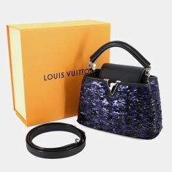 مملوكة مسبقًا Louis Vuitton Capucines Mini Black/Navy Taurillon Leatherand Sequins Satchel Bag