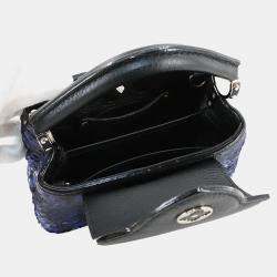 مملوكة مسبقًا Louis Vuitton Capucines Mini Black/Navy Taurillon Leatherand Sequins Satchel Bag