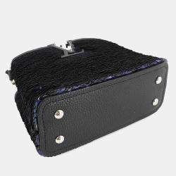 مملوكة مسبقًا Louis Vuitton Capucines Mini Black/Navy Taurillon Leatherand Sequins Satchel Bag