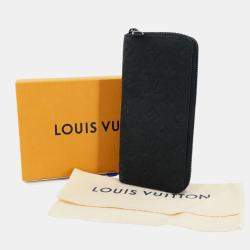Pre Owned Louis Vuitton Zippy Wallet Vertical Black Monogram Taurillon Leather Wallet