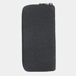 Pre Owned Louis Vuitton Zippy Wallet Vertical Black Monogram Taurillon Leather Wallet