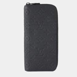 Pre Owned Louis Vuitton Zippy Wallet Vertical Black Monogram Taurillon Leather Wallet