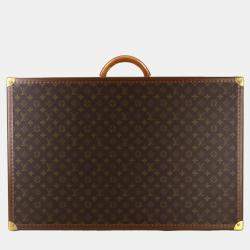 Pre Owned Louis Vuitton Monogram Alzer 75 Trunk Case Bag Brown