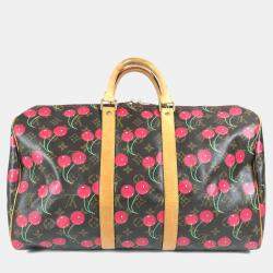 مملوكة مسبقًا حقيبة سفر لويس فويتون مونوغرام الكرز كيبول 45 تاكا شي موراكامي قماش بني