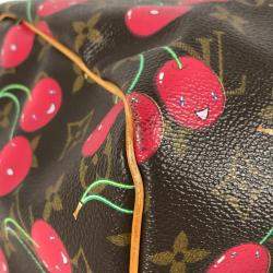 مملوكة مسبقًا حقيبة سفر لويس فويتون مونوغرام الكرز كيبول 45 تاكا شي موراكامي قماش بني