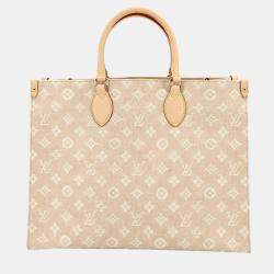 Pre Owned Louis Vuitton Travel With On The Go Organizer Tote Shoulder Bag Beige