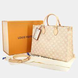 Pre Owned Louis Vuitton Travel With On The Go Organizer Tote Shoulder Bag Beige