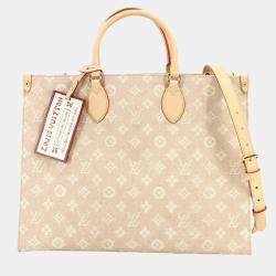 Pre Owned Louis Vuitton Travel With On The Go Organizer Tote Shoulder Bag Beige