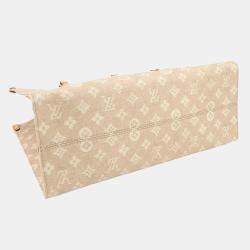 Pre Owned Louis Vuitton Travel With On The Go Organizer Tote Shoulder Bag Beige