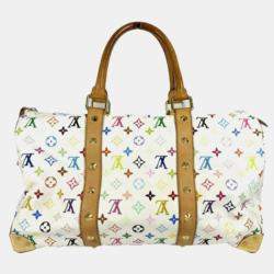 مملوكة مسبقًا Louis Vuitton Monogram Multicolore Keepall 45 Handbag Canvas And Available In Blanc White