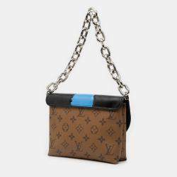 Pre Owned Louis Vuitton Black/Brown Monogram Reverse and Epi Printed Kabuki Masks Pochette