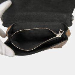 Pre Owned Louis Vuitton Black/Brown Monogram Reverse and Epi Printed Kabuki Masks Pochette