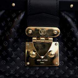 Pre Owned Louis Vuitton Black Embossed Calfskin Nanogram Satchel