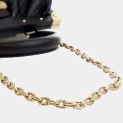 Pre Owned Louis Vuitton Black Embossed Calfskin Nanogram Satchel