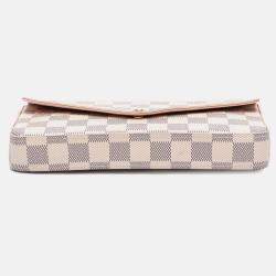 مملوكة مسبقًا Louis Vuitton White Damier Azur Pochette Felicie