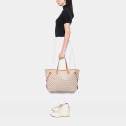 Pre Owned Louis Vuitton White Damier Azur Neverfull GM