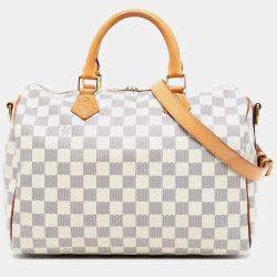 مملوكة مسبقًا Louis Vuitton White Damier Azur Speedy Bandouliere 30