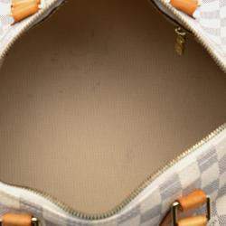 Pre Owned Louis Vuitton White Damier Azur Speedy Bandouliere 30