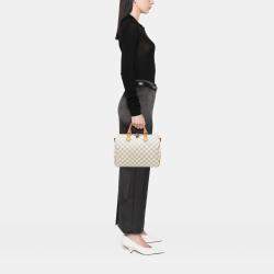 Pre Owned Louis Vuitton White Damier Azur Speedy Bandouliere 30