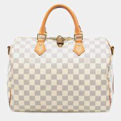 مملوكة مسبقًا Louis Vuitton White Damier Azur Speedy Bandouliere 30