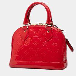 Pre Owned Louis Vuitton Red Monogram Vernis Alma BB
