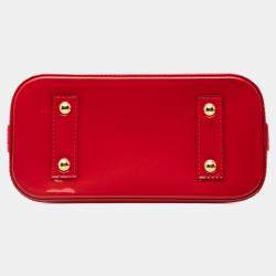 Pre Owned Louis Vuitton Red Monogram Vernis Alma BB