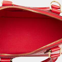 Pre Owned Louis Vuitton Red Monogram Vernis Alma BB