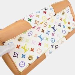 Pre Owned Louis Vuitton White Multicolor Beverly Gm Handbag