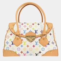 Pre Owned Louis Vuitton White Multicolor Beverly Gm Handbag
