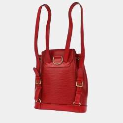 Pre Owned حقيبة ظهر لويس فويتون مونتسوريه أبي أحمر موناكو إصدار محدود مقاس متوسط