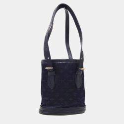 مملوكة مسبقًا Louis Vuitton Black Monogram Satin Little Bucket Handbag